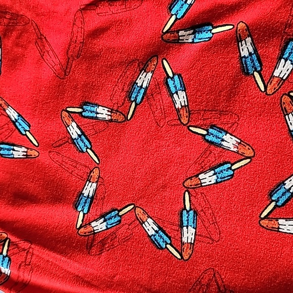 Patriotic Popsicle Lularoe leggings bundle cat shirt OS one size - Picture 9 of 10